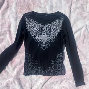 black grunge y2k graphic long sleeve